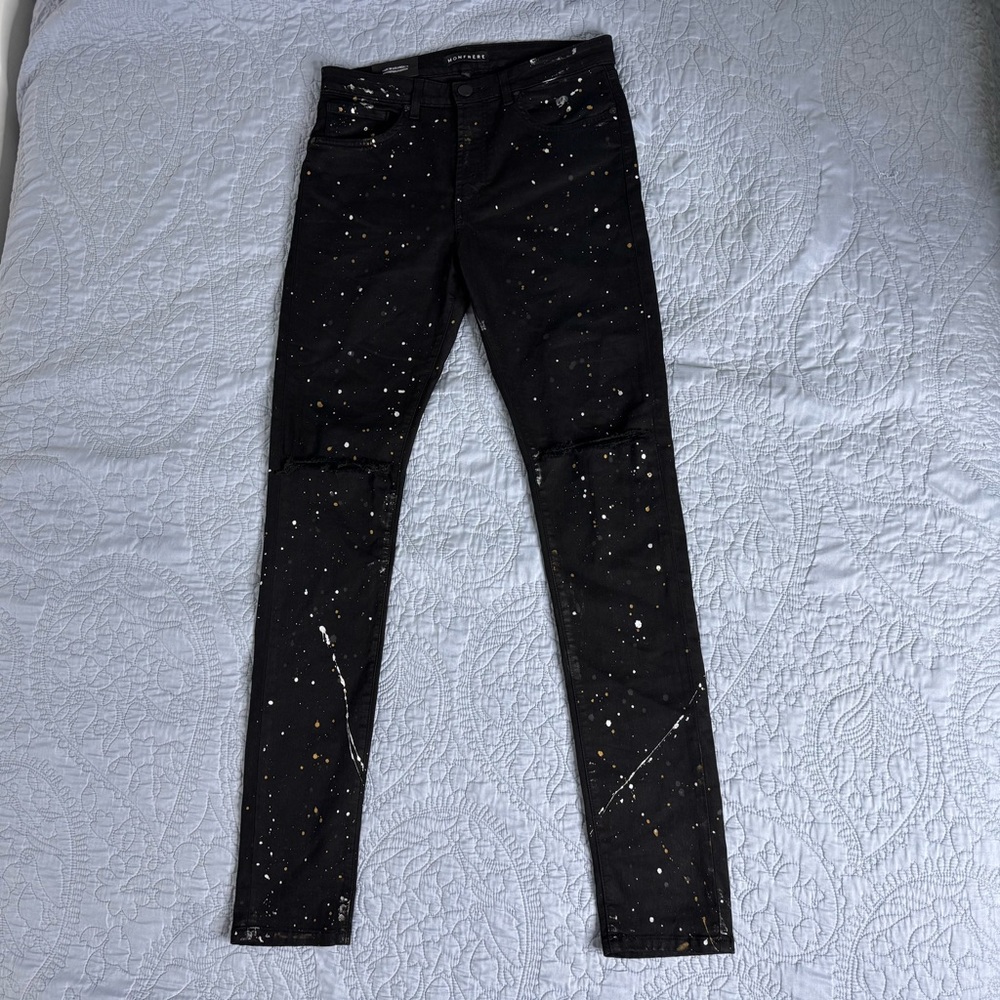 MONFRÈRE Greyson Skinny Fit Jeans in Soho Noir ; Size 32